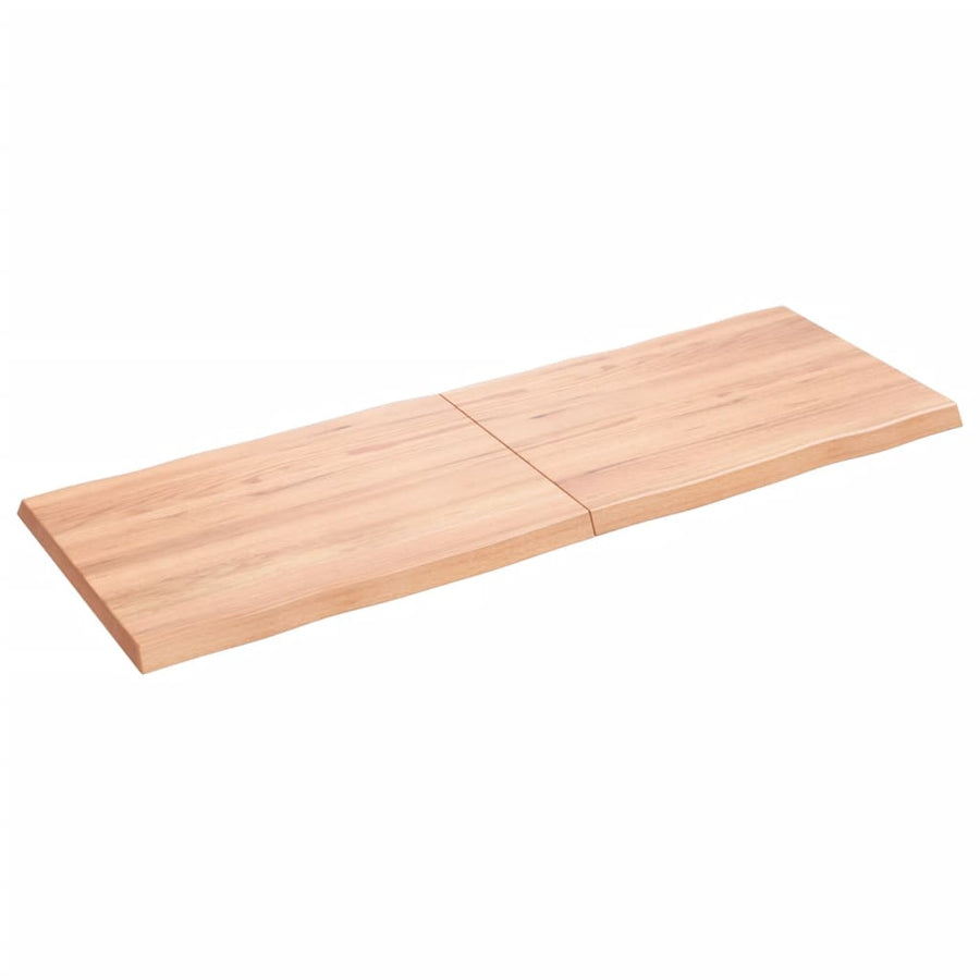 Tafelblad Natuurlijke Rand 40X50X(2-4) Cm Eikenhout Lichtbruin 140 x 50 x 4 cm
