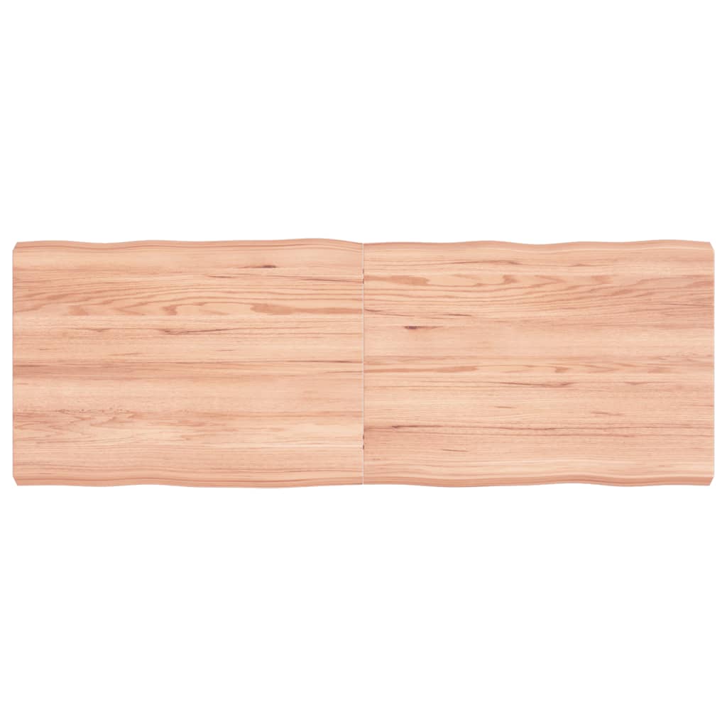 Tafelblad Natuurlijke Rand 40X50X(2-6) Cm Eikenhout Lichtbruin 140 x 50 x 6 cm