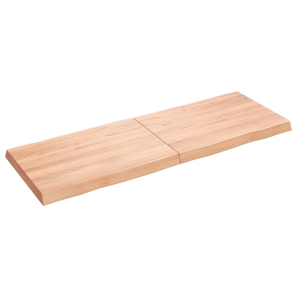 Tafelblad Natuurlijke Rand 40X50X(2-6) Cm Eikenhout Lichtbruin 140 x 50 x 6 cm