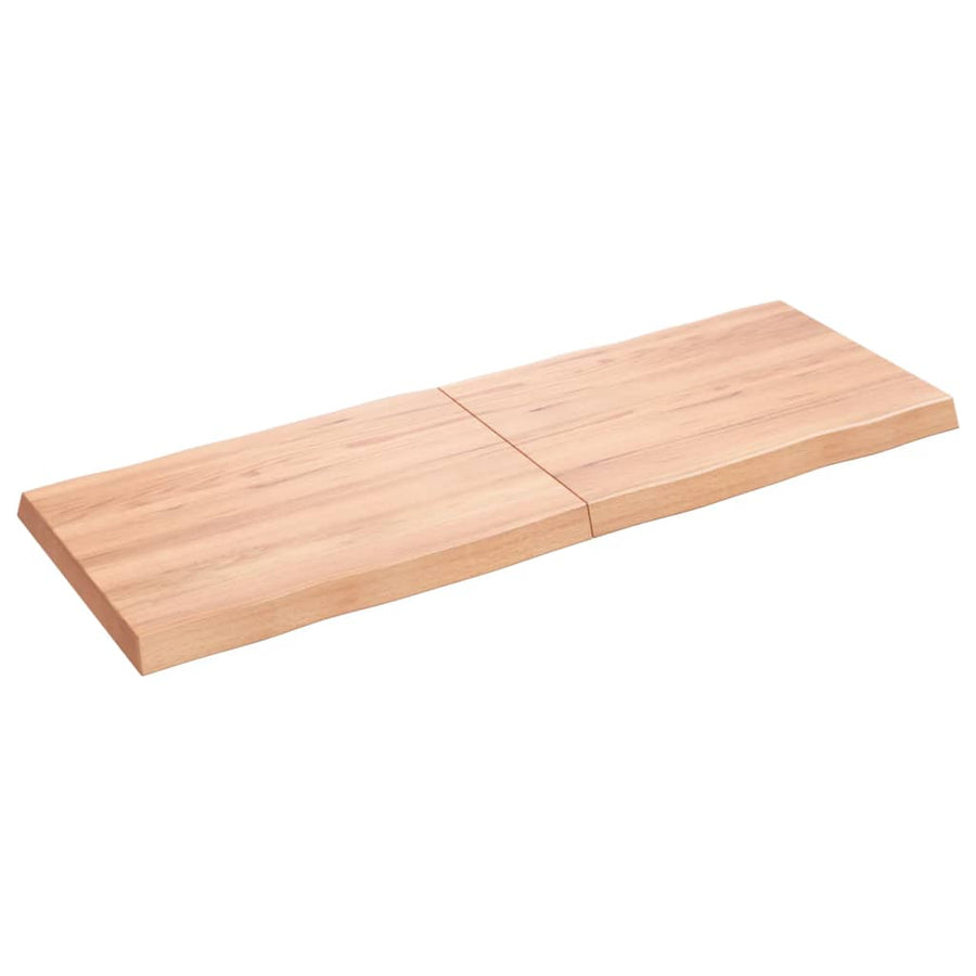 Tafelblad Natuurlijke Rand 40X50X(2-6) Cm Eikenhout Lichtbruin 140 x 50 x 6 cm