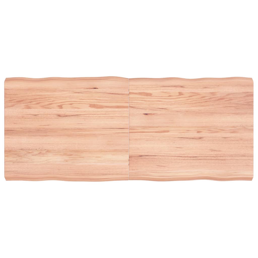 Tafelblad Natuurlijke Rand 40X60X(2-6) Cm Eikenhout Lichtbruin 140 x 60 x 6 cm
