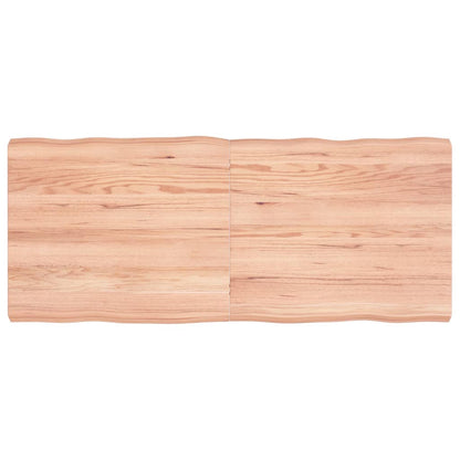 Tafelblad Natuurlijke Rand 40X60X(2-6) Cm Eikenhout Lichtbruin 140 x 60 x 6 cm