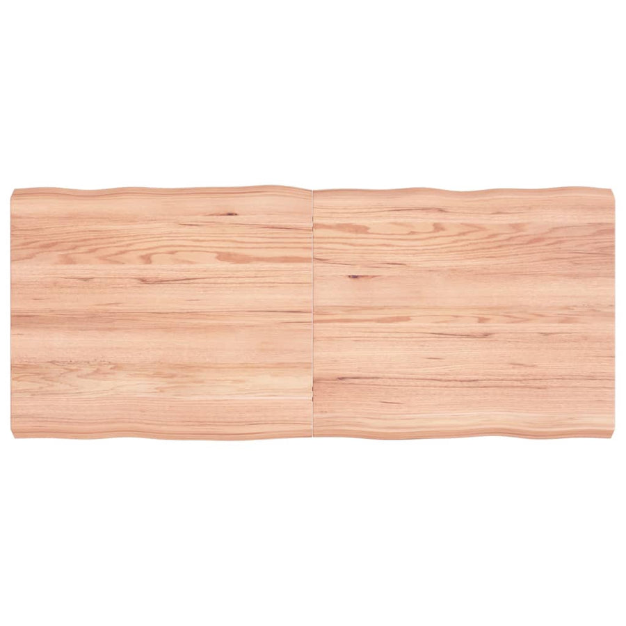 Tafelblad Natuurlijke Rand 40X60X(2-6) Cm Eikenhout Lichtbruin 140 x 60 x 6 cm