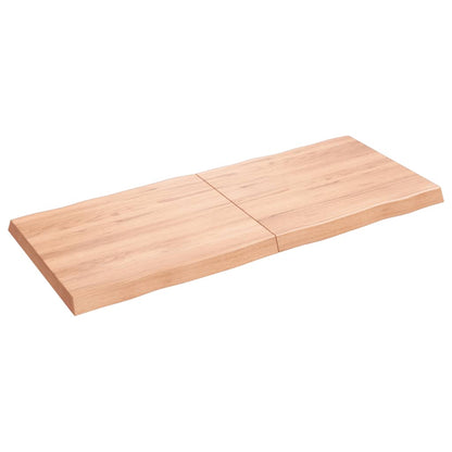 Tafelblad Natuurlijke Rand 40X60X(2-6) Cm Eikenhout Lichtbruin 140 x 60 x 6 cm