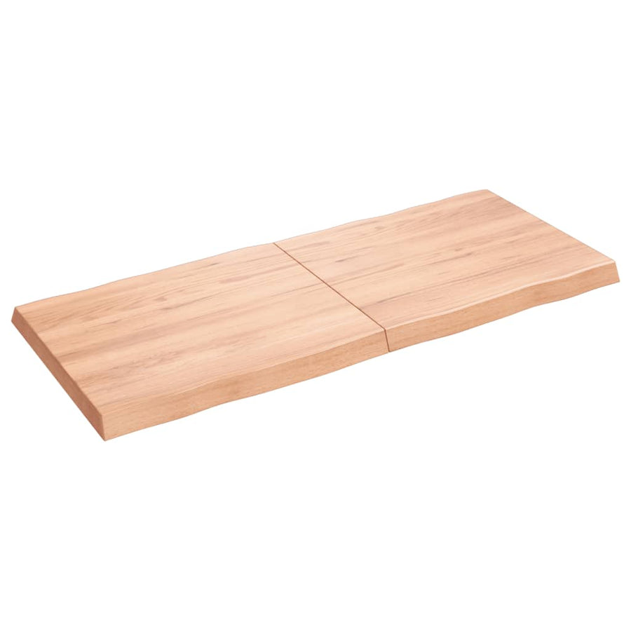Tafelblad Natuurlijke Rand 40X60X(2-6) Cm Eikenhout Lichtbruin 140 x 60 x 6 cm