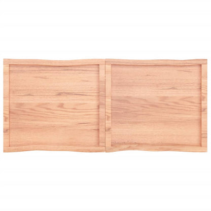 Tafelblad Natuurlijke Rand 40X60X(2-6) Cm Eikenhout Lichtbruin 140 x 60 x 6 cm