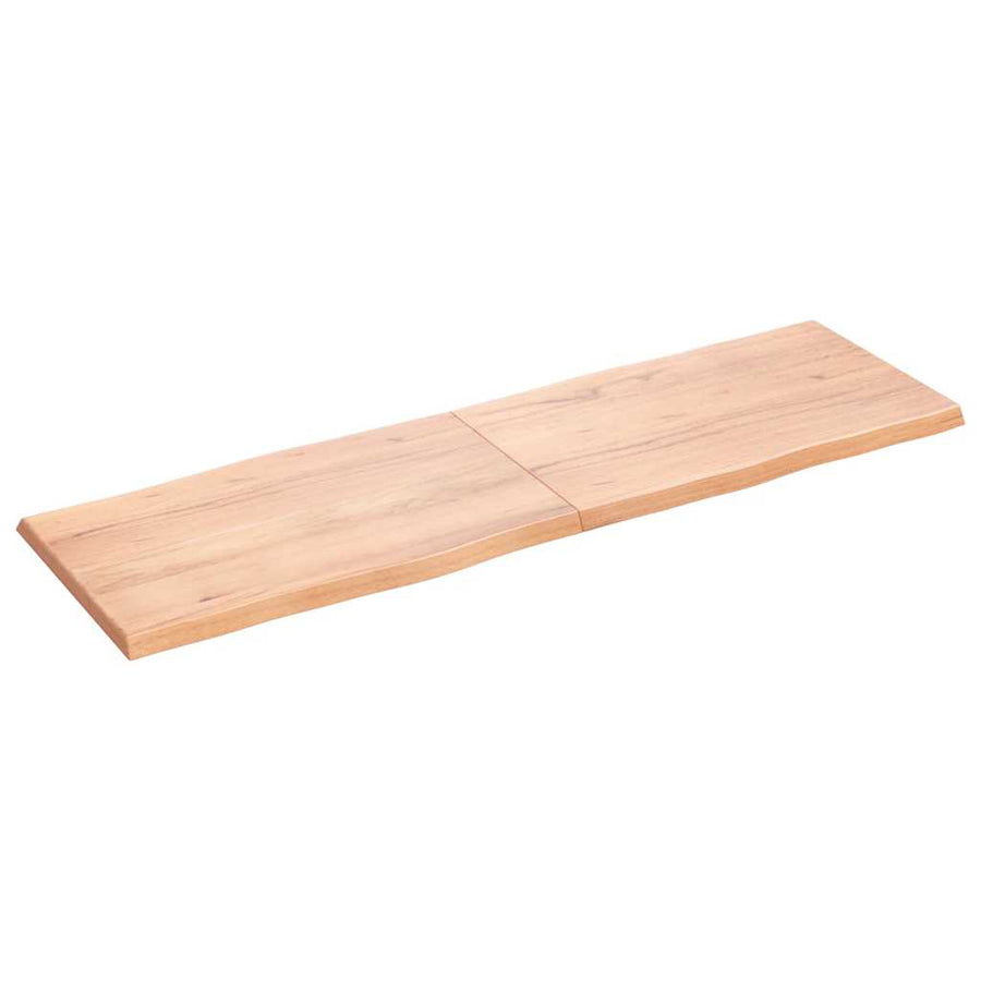Tafelblad Natuurlijke Rand 160X50X(2-4) Cm Eikenhout Lichtbruin 160 x 50 x 4 cm