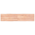 Tafelblad eikenhout 180x40x4 cm natuurlijke rand lichtbruin
