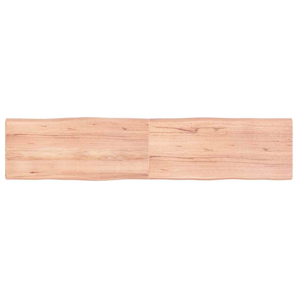 Tafelblad Natuurlijke Rand 180X40X(2-4) Cm Eikenhout Lichtbruin 180 x 40 x 4 cm