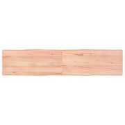 Tafelblad eikenhout 180x40x4 cm natuurlijke rand lichtbruin