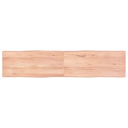 Tafelblad Natuurlijke Rand 180X40X(2-4) Cm Eikenhout Lichtbruin 180 x 40 x 4 cm