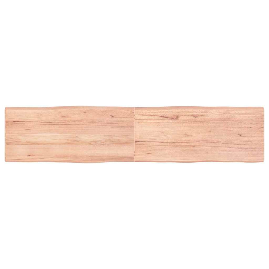 Tafelblad Natuurlijke Rand 180X40X(2-4) Cm Eikenhout Lichtbruin 180 x 40 x 4 cm