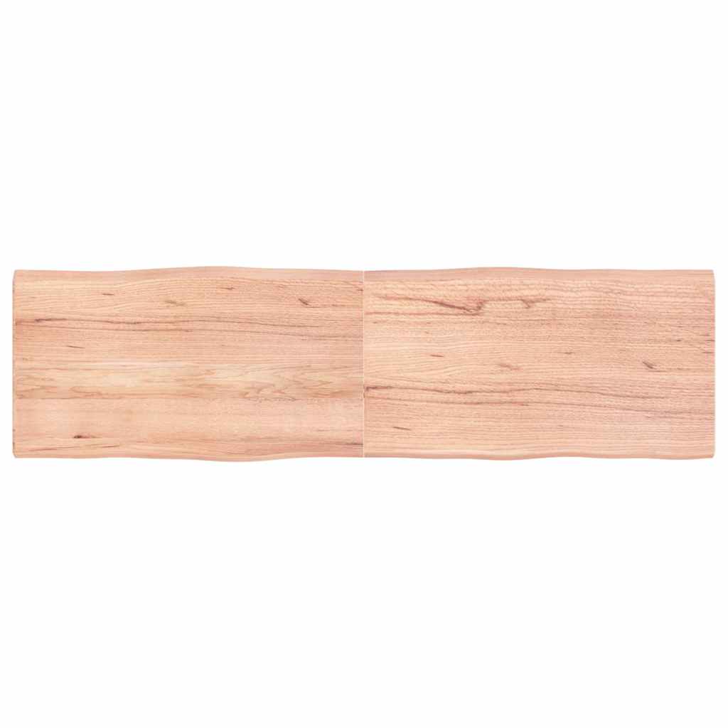 Tafelblad Natuurlijke Rand 180X50X(2-4) Cm Eikenhout Lichtbruin 180 x 50 x 4 cm