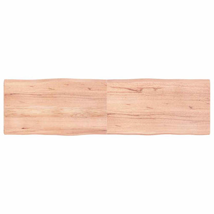 Tafelblad Natuurlijke Rand 180X50X(2-4) Cm Eikenhout Lichtbruin 180 x 50 x 4 cm