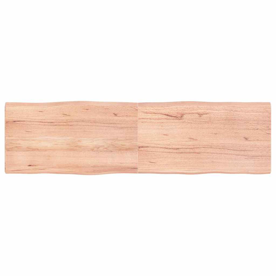 Tafelblad Natuurlijke Rand 180X50X(2-4) Cm Eikenhout Lichtbruin 180 x 50 x 4 cm