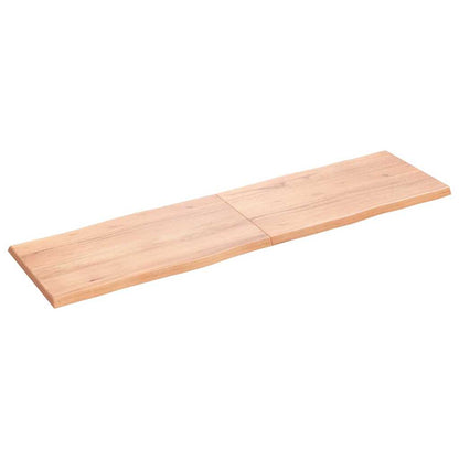 Tafelblad Natuurlijke Rand 180X50X(2-4) Cm Eikenhout Lichtbruin 180 x 50 x 4 cm