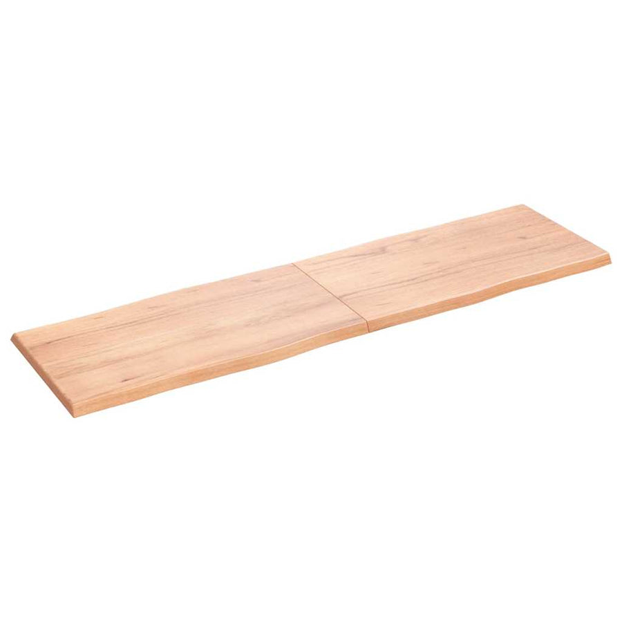 Tafelblad Natuurlijke Rand 180X50X(2-4) Cm Eikenhout Lichtbruin 180 x 50 x 4 cm