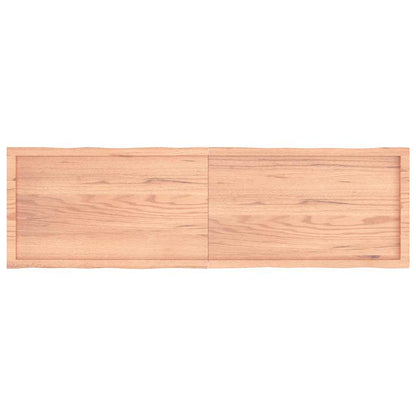 Tafelblad Natuurlijke Rand 180X50X(2-4) Cm Eikenhout Lichtbruin 180 x 50 x 4 cm