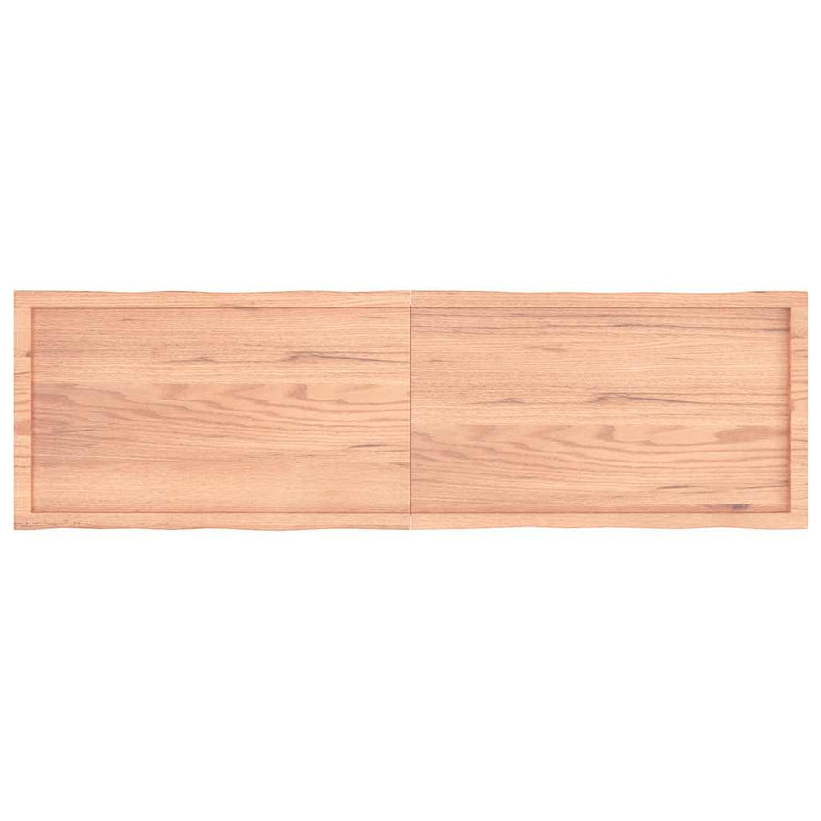 Tafelblad Natuurlijke Rand 180X50X(2-4) Cm Eikenhout Lichtbruin 180 x 50 x 4 cm