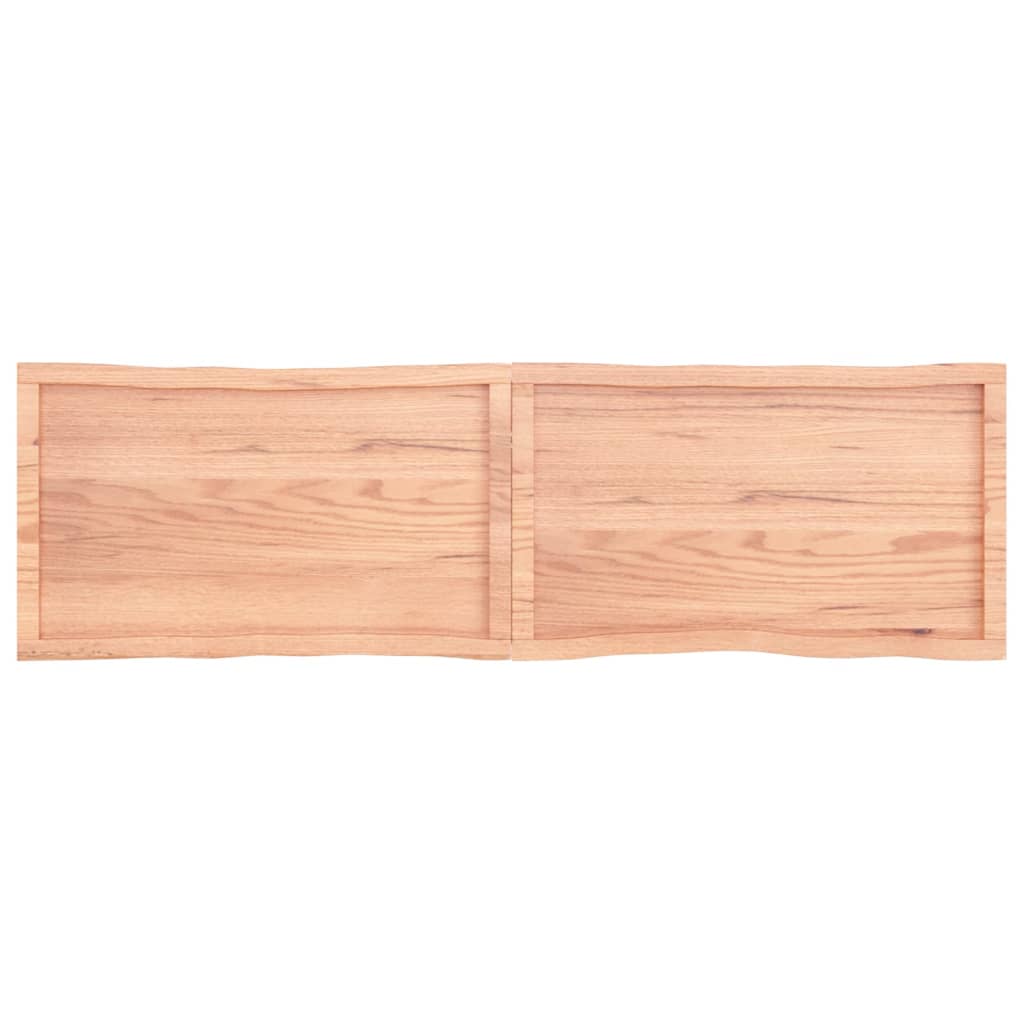 Tafelblad Natuurlijke Rand 80X50X(2-6)Cm Eikenhout Lichtbruin 180 x 50 x 6 cm