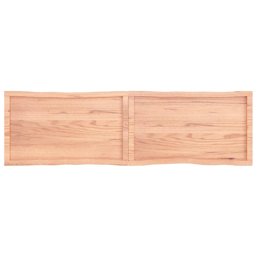 Tafelblad Natuurlijke Rand 80X50X(2-6)Cm Eikenhout Lichtbruin 180 x 50 x 6 cm