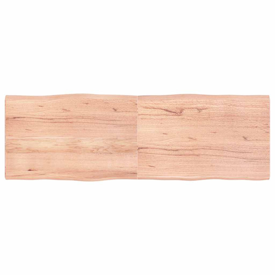 Tafelblad natuurlijke rand 180x60x(2-4) cm eikenhout lichtbruin