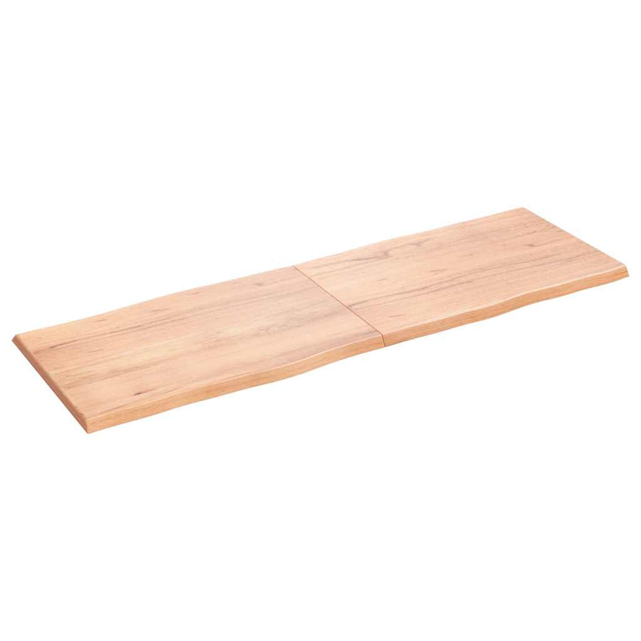 Tafelblad natuurlijke rand 180x60x(2-4) cm eikenhout lichtbruin