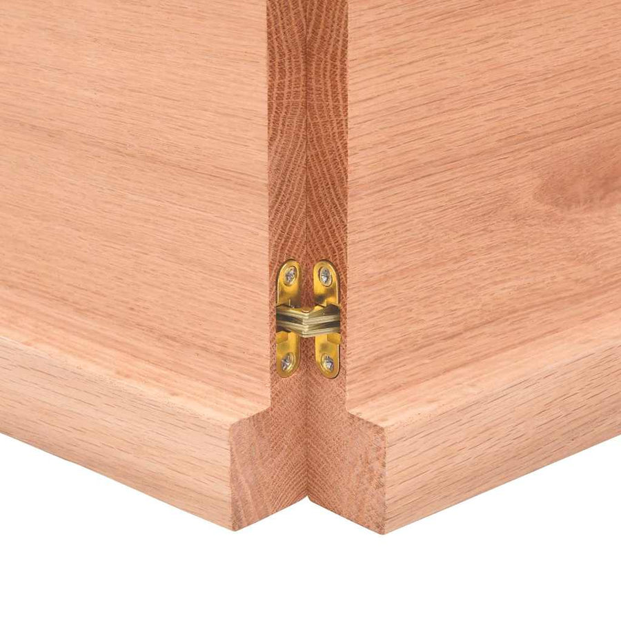 Tafelblad natuurlijke rand 180x60x(2-4) cm eikenhout lichtbruin