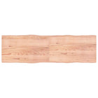 Tafelblad eikenhout 200x60 cm natuurlijke rand lichtbruin