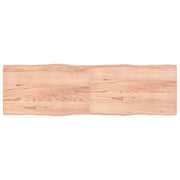 Tafelblad eikenhout 200x60 cm natuurlijke rand lichtbruin