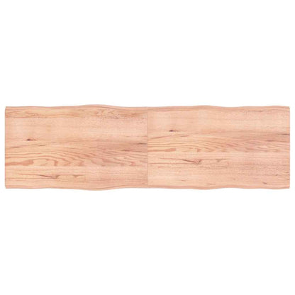Tafelblad Natuurlijke Rand 200X60X(2-4) Cm Eikenhout Lichtbruin 200 x 60 x 4 cm