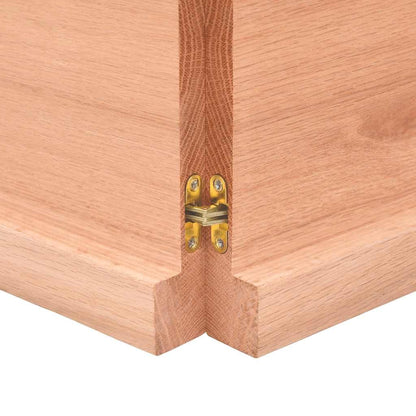 Tafelblad Natuurlijke Rand 200X60X(2-4) Cm Eikenhout Lichtbruin 200 x 60 x 4 cm
