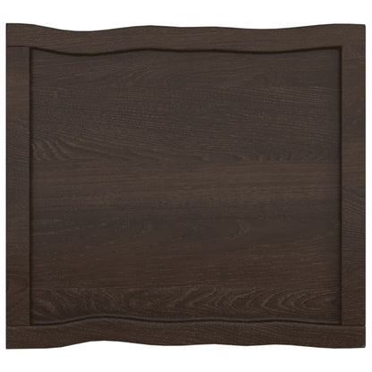 Tafelblad Natuurlijke Rand 60X50X(2-4) Cm Eikenhout Donkerbruin 60 x 50 x 4 cm