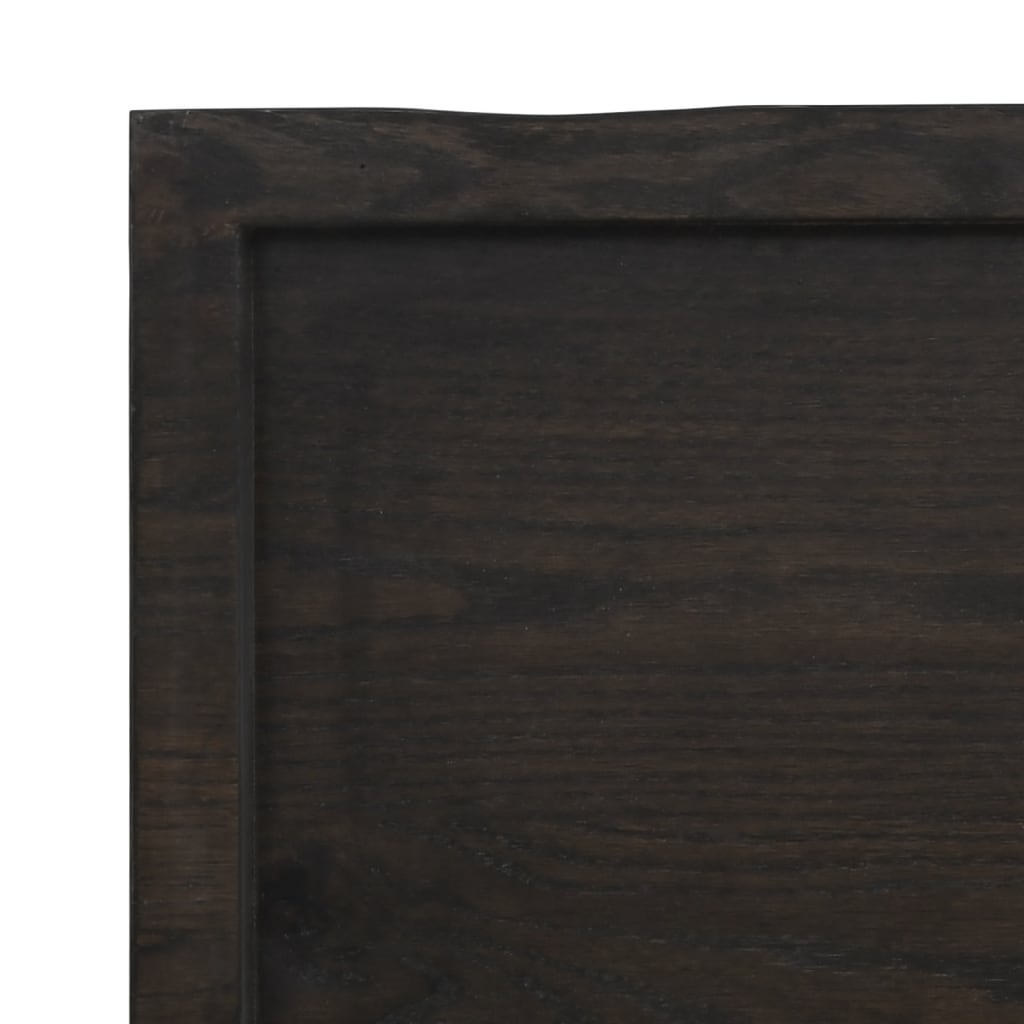 Tafelblad Natuurlijke Rand 60X50X(2-4) Cm Eikenhout Donkerbruin 60 x 50 x 4 cm