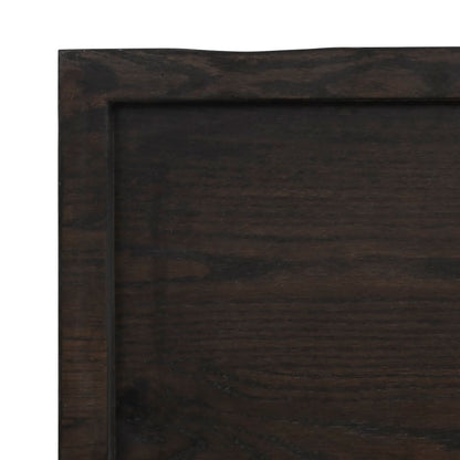 Tafelblad Natuurlijke Rand 60X50X(2-4) Cm Eikenhout Donkerbruin 60 x 50 x 4 cm