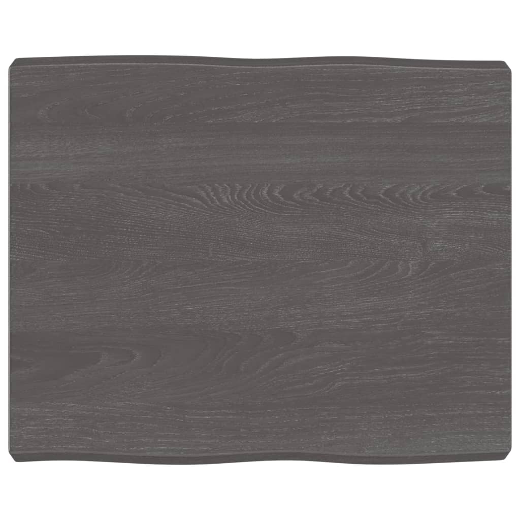 Tafelblad Natuurlijke Rand 60X50X(2-6) Cm Eikenhout Donkerbruin 60 x 50 x 6 cm