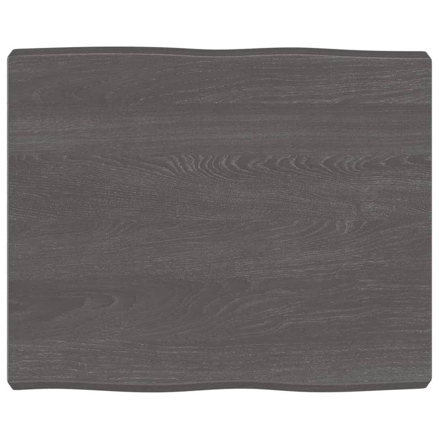 Tafelblad Natuurlijke Rand 60X50X(2-6) Cm Eikenhout Donkerbruin 60 x 50 x 6 cm
