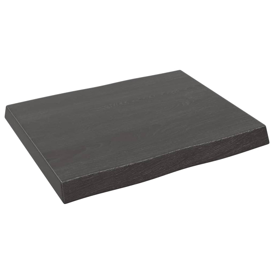 Tafelblad Natuurlijke Rand 60X50X(2-6) Cm Eikenhout Donkerbruin 60 x 50 x 6 cm