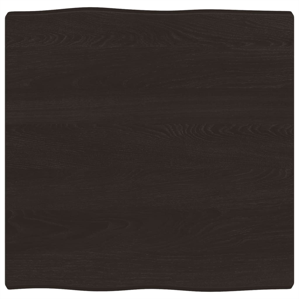 Tafelblad Natuurlijke Rand 60X60X(2-4) Cm Eikenhout Donkerbruin 60 x 60 x 4 cm