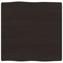 Tafelblad Natuurlijke Rand 60X60X(2-4) Cm Eikenhout Donkerbruin 60 x 60 x 4 cm