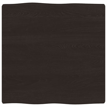 Tafelblad Natuurlijke Rand 60X60X(2-4) Cm Eikenhout Donkerbruin 60 x 60 x 4 cm