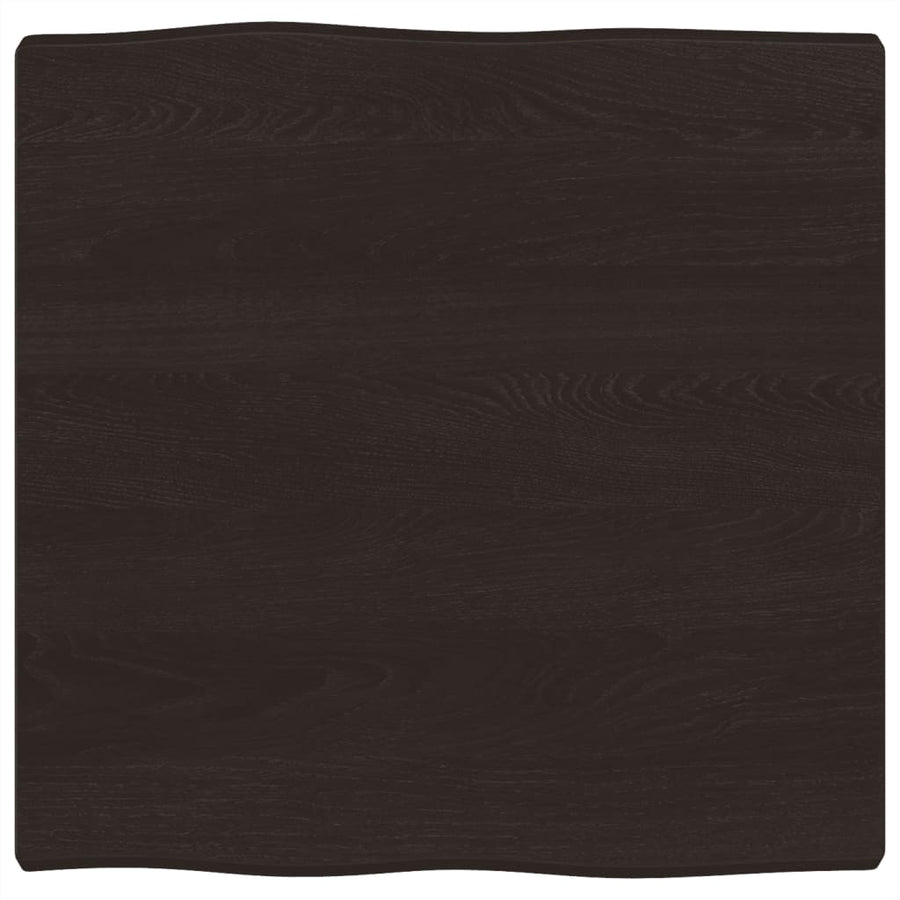Tafelblad Natuurlijke Rand 60X60X(2-4) Cm Eikenhout Donkerbruin 60 x 60 x 4 cm