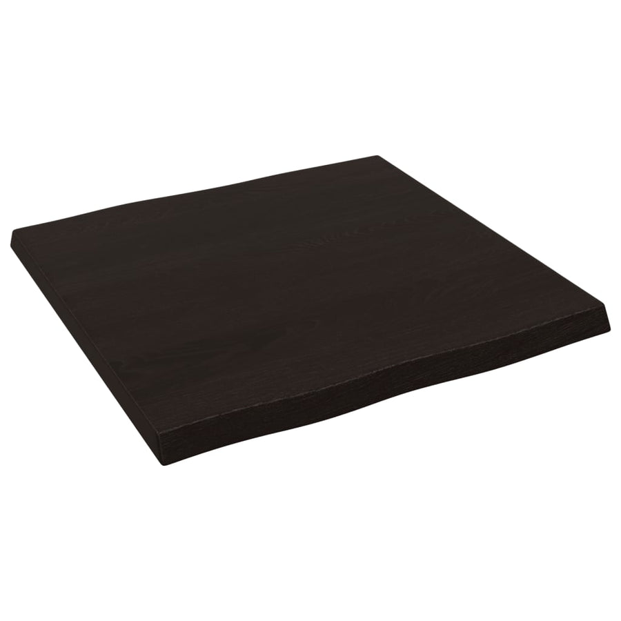 Tafelblad Natuurlijke Rand 60X60X(2-4) Cm Eikenhout Donkerbruin 60 x 60 x 4 cm
