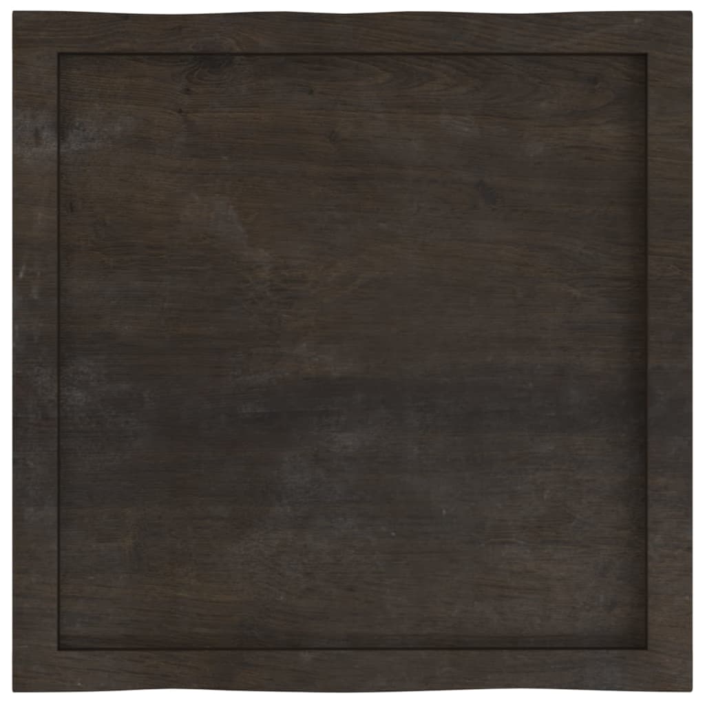 Tafelblad Natuurlijke Rand 60X60X(2-4) Cm Eikenhout Donkerbruin 60 x 60 x 4 cm