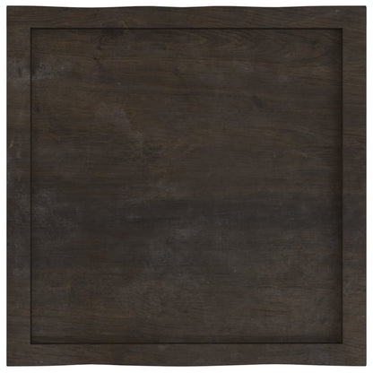 Tafelblad Natuurlijke Rand 60X60X(2-4) Cm Eikenhout Donkerbruin 60 x 60 x 4 cm