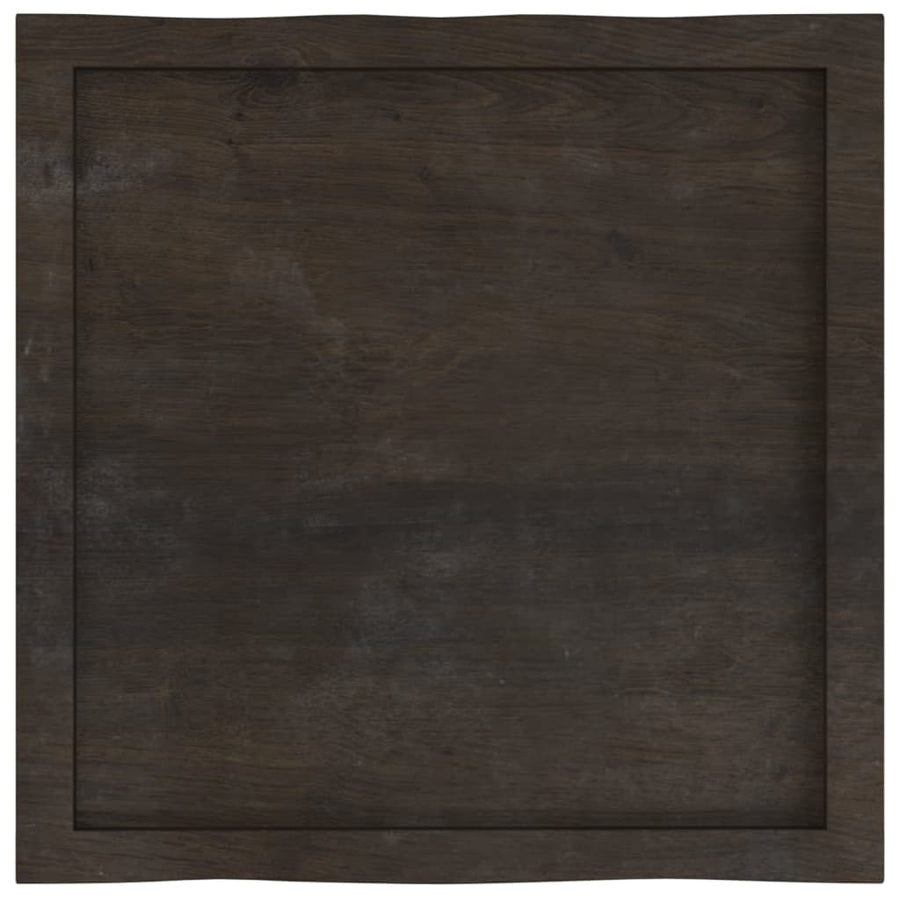 Tafelblad Natuurlijke Rand 60X60X(2-4) Cm Eikenhout Donkerbruin 60 x 60 x 4 cm