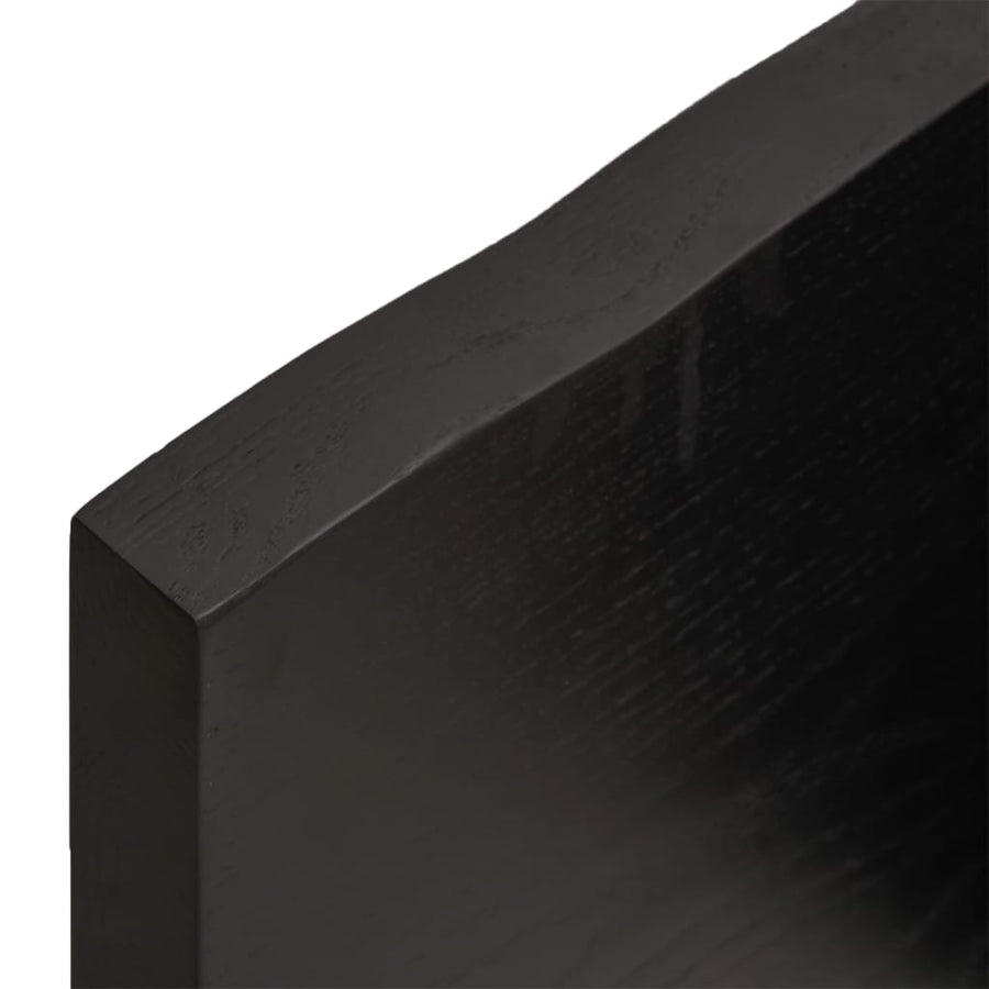 Tafelblad Natuurlijke Rand 60X60X(2-4) Cm Eikenhout Donkerbruin 60 x 60 x 4 cm
