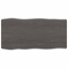 Tafelblad Natuurlijke Rand 80X40X(2-6) Cm Eikenhout Donkerbruin 80 x 40 x 6 cm