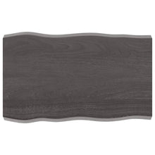 Tafelblad Natuurlijke Rand 80X50X(2-6) Cm Eikenhout Donkerbruin 80 x 50 x 6 cm