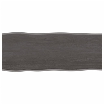 Tafelblad Natuurlijke Rand Eikenhout Donkerbruin 100 x 40 x 2 cm